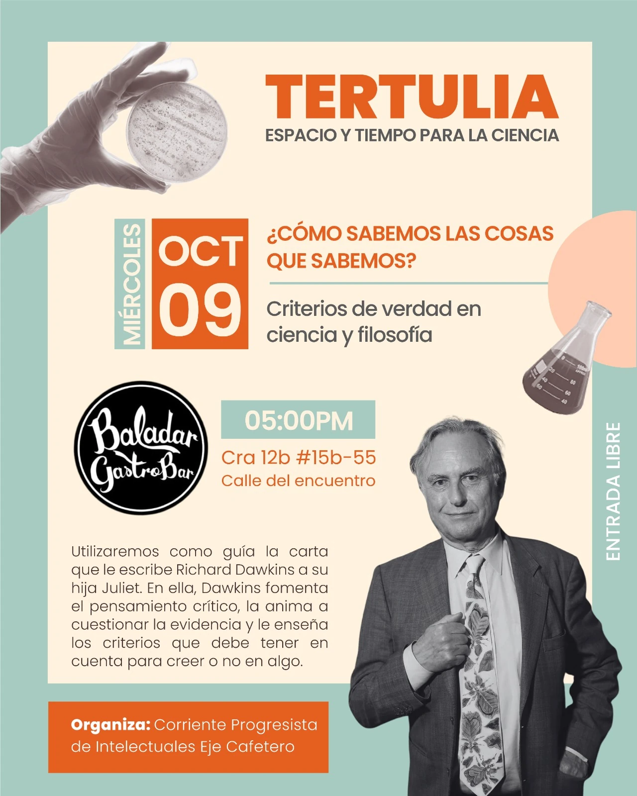 Evento: dawkins, 9 de octubre. 5PM Baladar Gastro bar